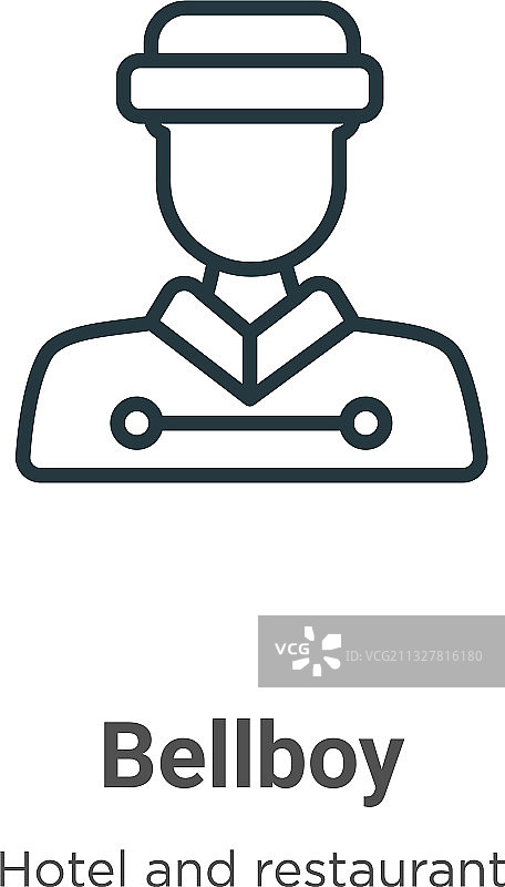 门僮轮廓图标细线黑色图片素材