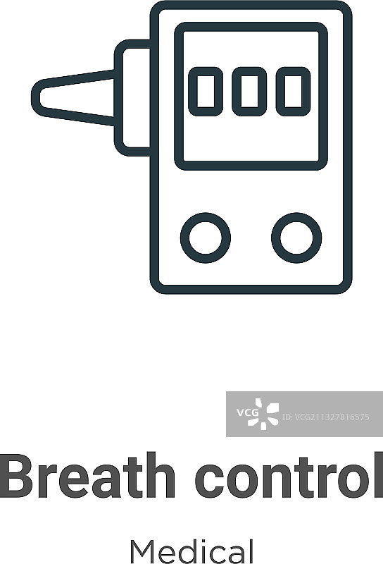 呼吸控制轮廓细线黑色图标图片素材