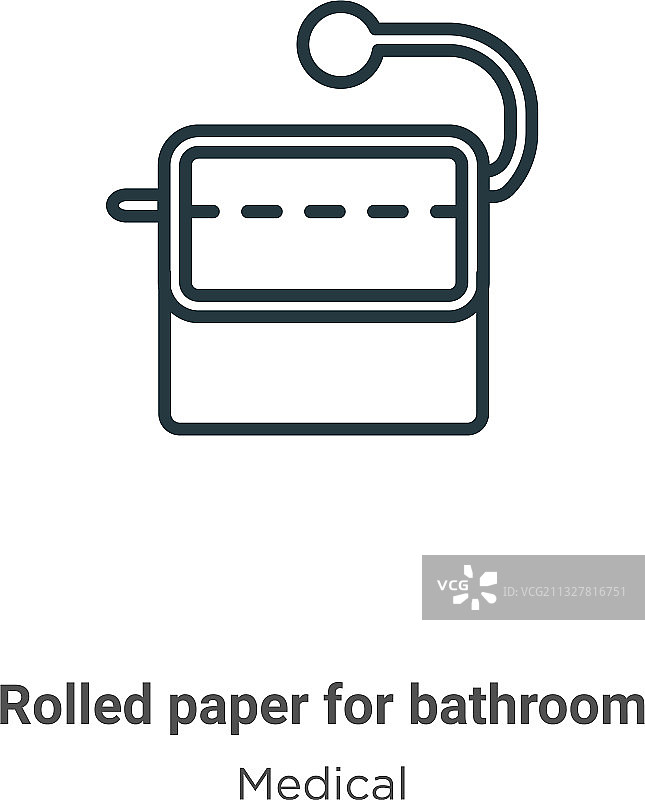 卫生间用纸卷轮廓细线图标图片素材