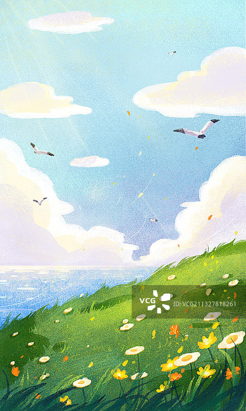 唯美插画风景图片素材