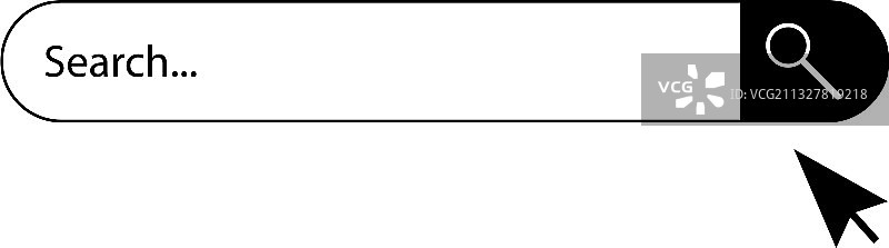 白色背景上的扁平风格搜索栏图标图片素材