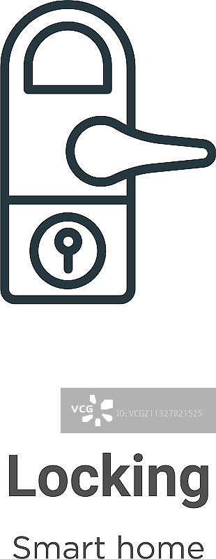 黑色锁紧轮廓细线图标图片素材