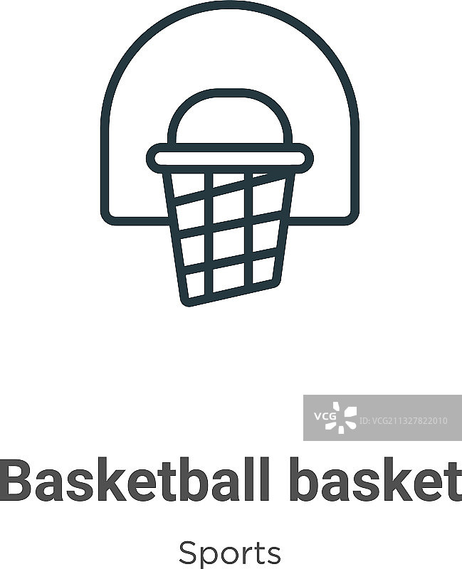 篮球框轮廓细线黑色图标图片素材