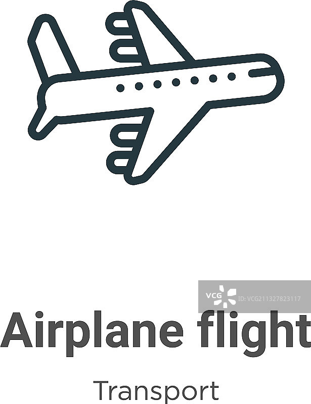 飞机飞行轮廓图标细线黑色图片素材