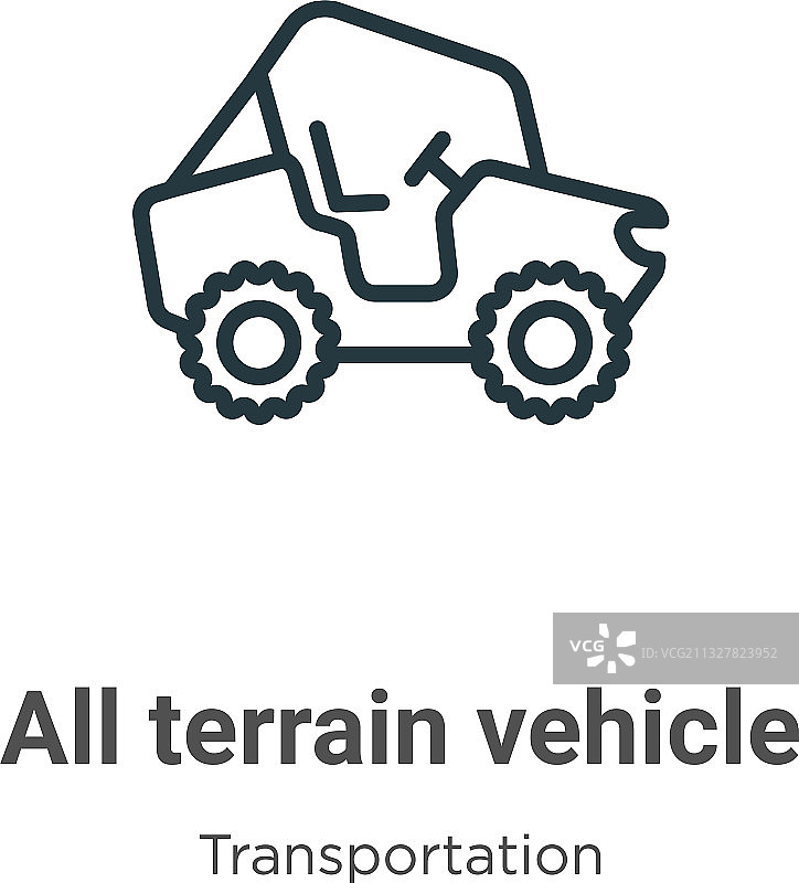 全地形车轮廓图标细线黑色图片素材