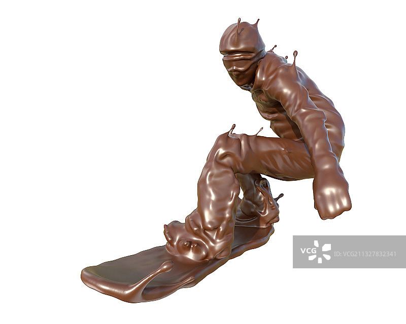 巧克力质感跳台滑雪图片素材