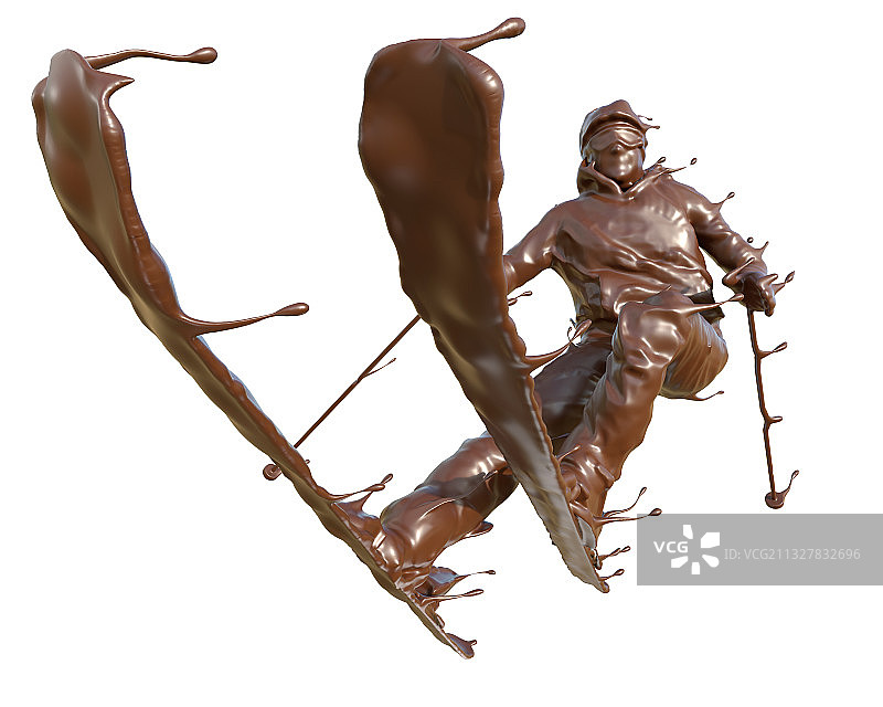 巧克力质感跳台滑雪图片素材