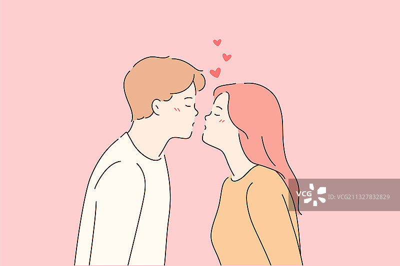 亲吻爱情浪漫约会概念图片素材