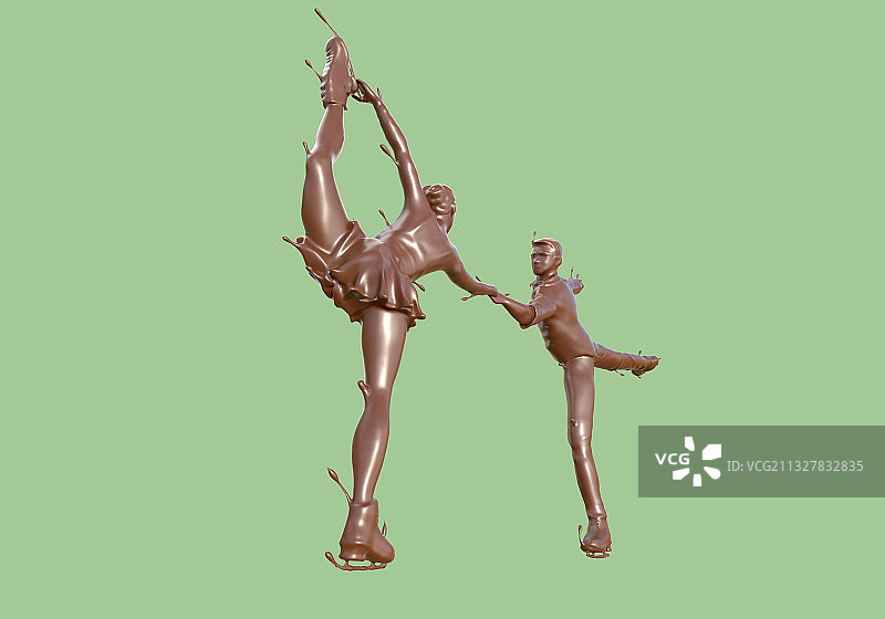 巧克力质感跳台滑雪图片素材