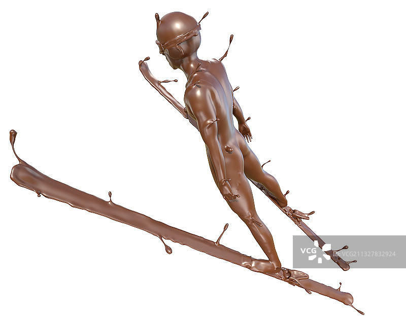 巧克力质感跳台滑雪图片素材