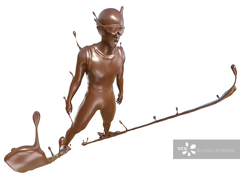 巧克力质感跳台滑雪图片素材