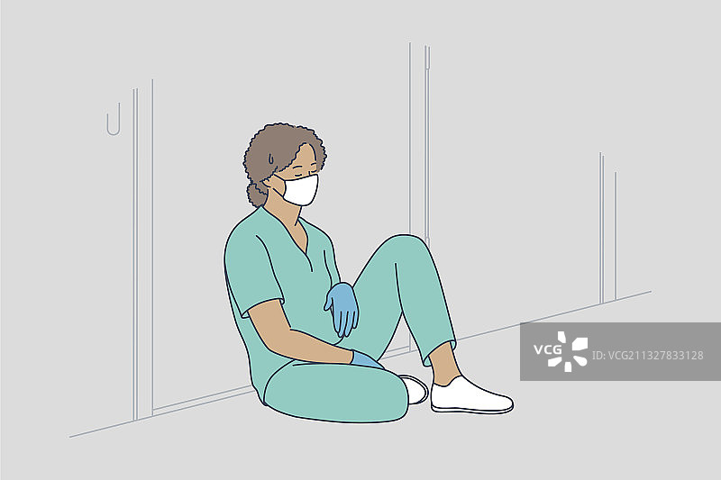 医生倦怠压力大图片素材