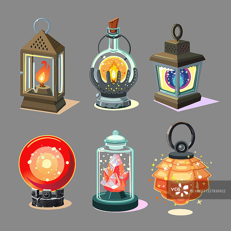 魔法灯笼奇幻灯具游戏合集图片素材