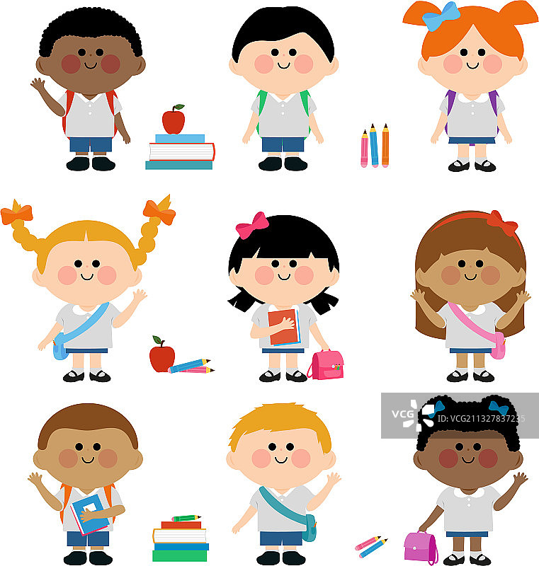 儿童学生群体图片素材
