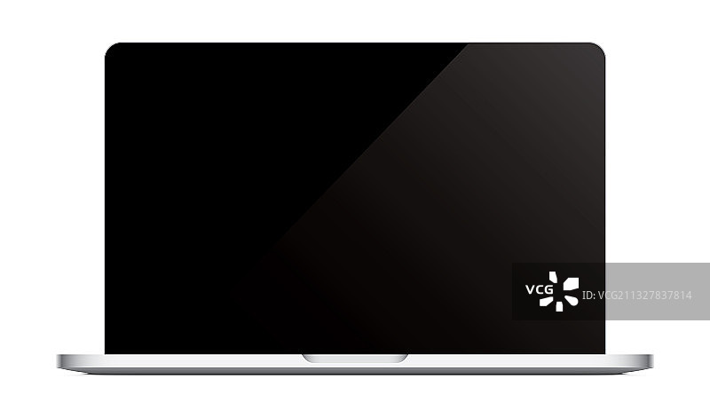 带有清晰黑屏的笔记本电脑样机图片素材