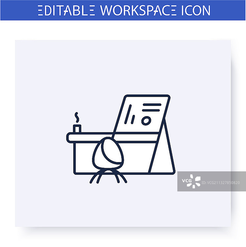 办公室模块化家具线性图标图片素材