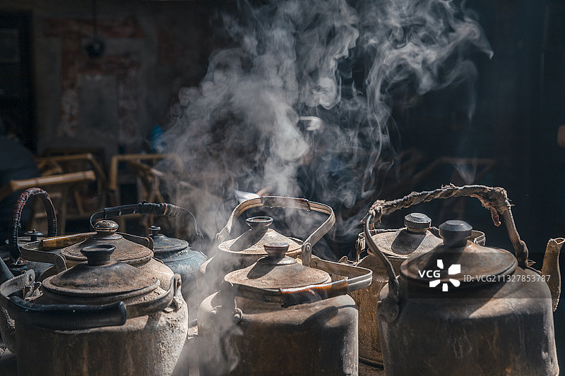 四川省成都市双流区彭镇观音阁老茶馆图片素材