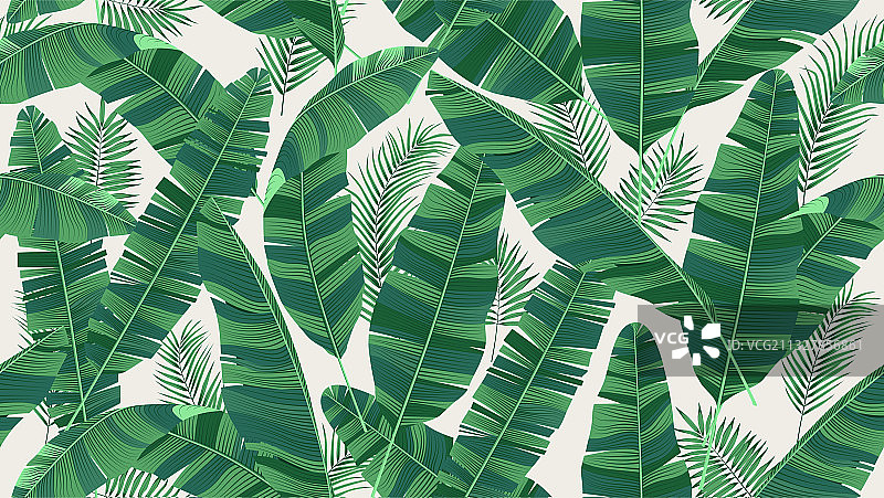 亮绿色树叶无缝图案图片素材