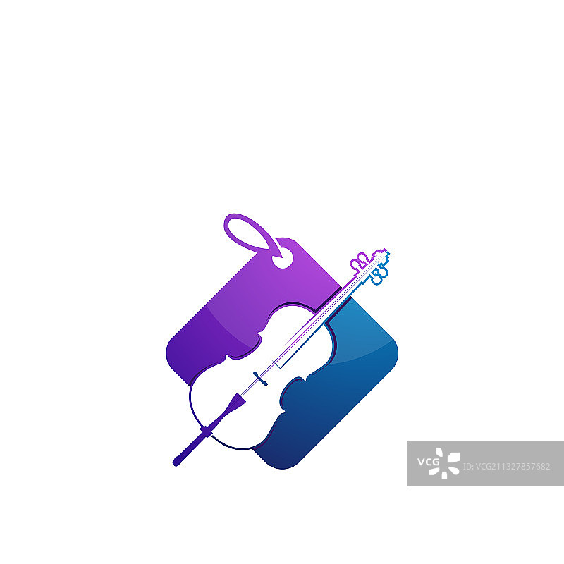 中提琴店铺Logo设计模板图片素材