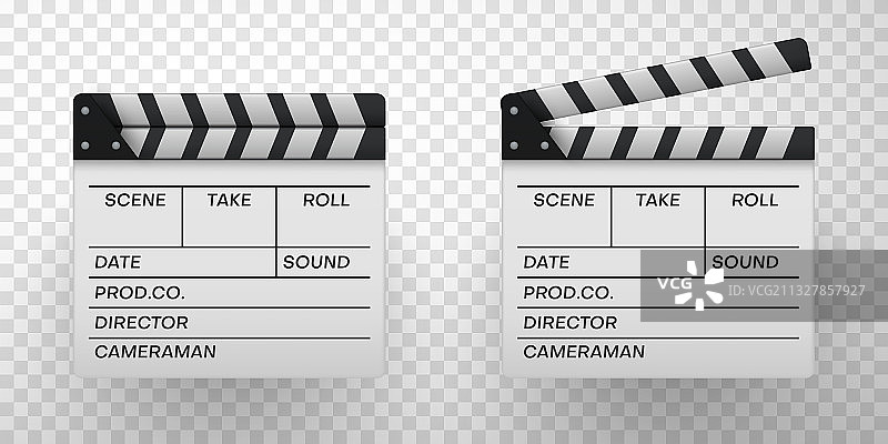 白色电影场记板写实图标集图片素材