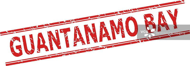 具有粗糙风格的关塔那摩湾印章图片素材