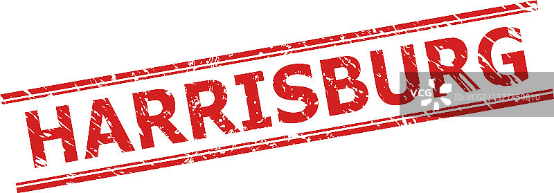 带有磨损表面和双线的哈里斯堡邮票图片素材