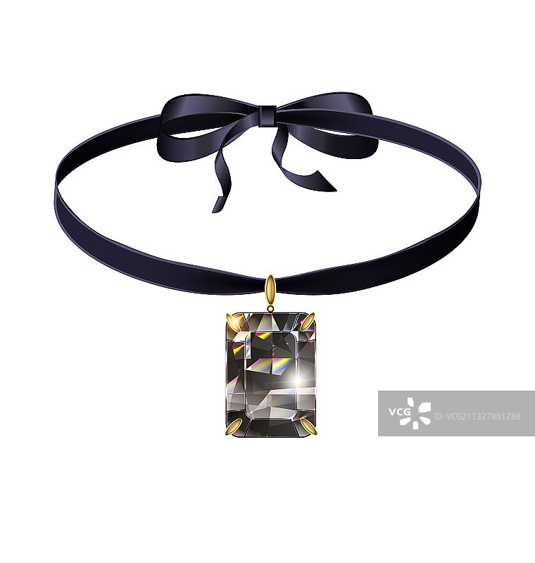 白色背景和珠宝吊坠水晶图片素材