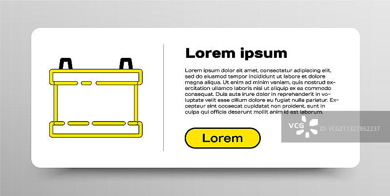 白色背景上的汽车电池线条图标图片素材