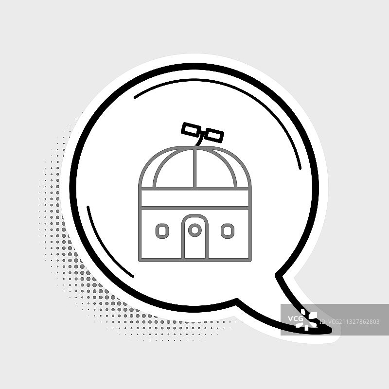 天文观测台线性图标图片素材