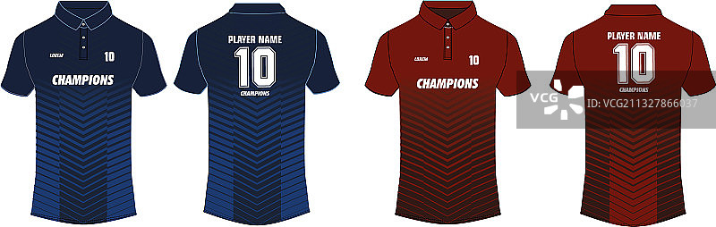 运动马球衫T恤设计模板图片素材