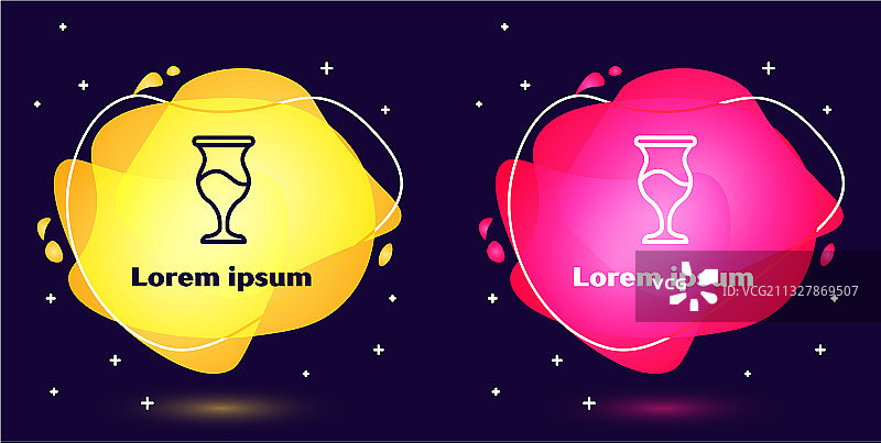 蓝色背景上的犹太圣杯图标图片素材