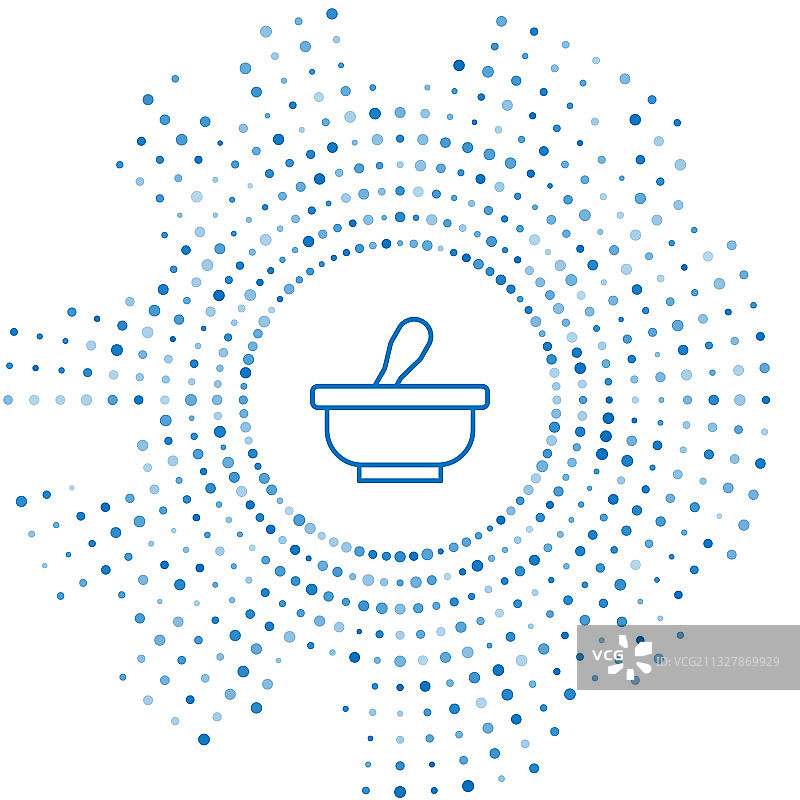 蓝色线条研钵研杵图标图片素材
