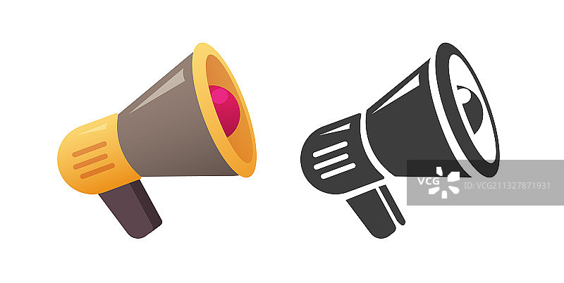 扩音器隔离图标集扁平卡通图片素材