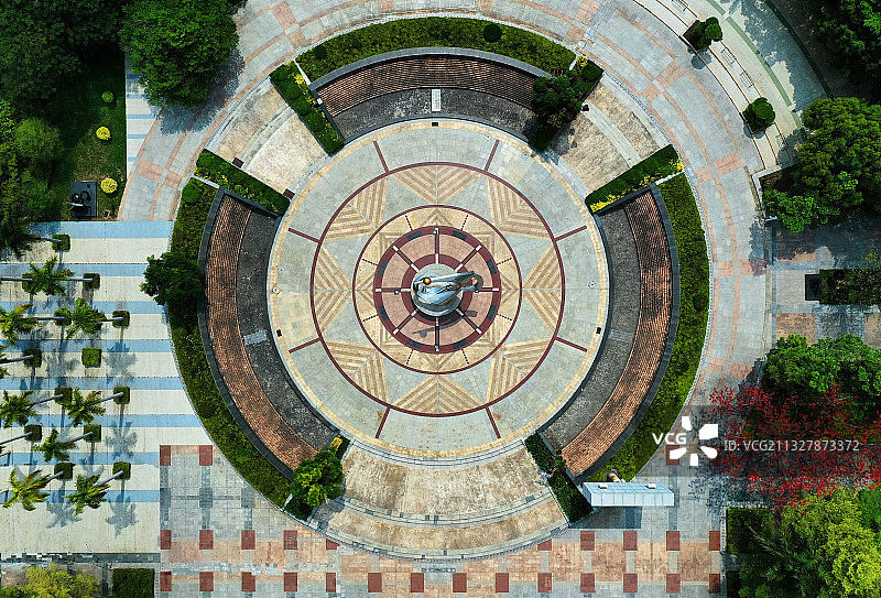 广东省东莞市桥头镇桥头广场航拍图片素材