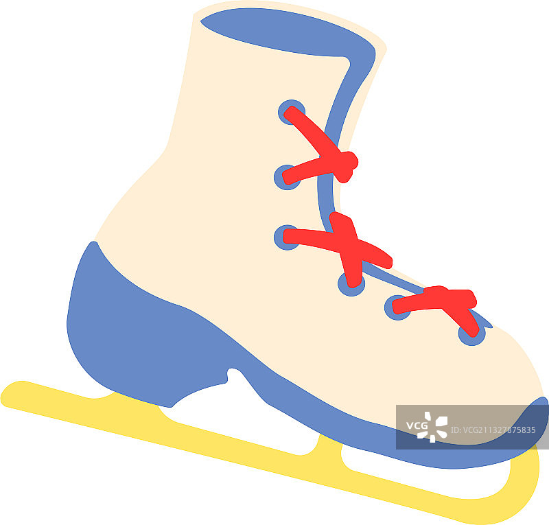 溜冰鞋靴子扁平抽象元素图片素材