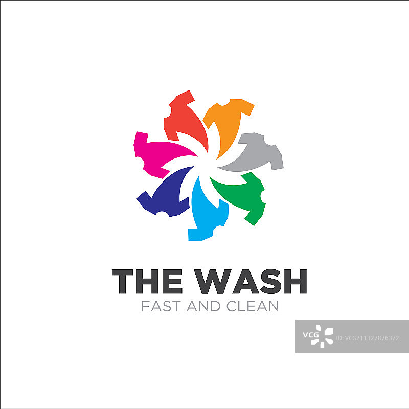 洗衣服务快速清洗logo设计图片素材