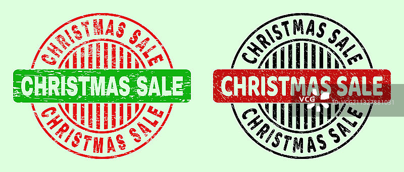 圣诞促销双色圆形水印印章图片素材