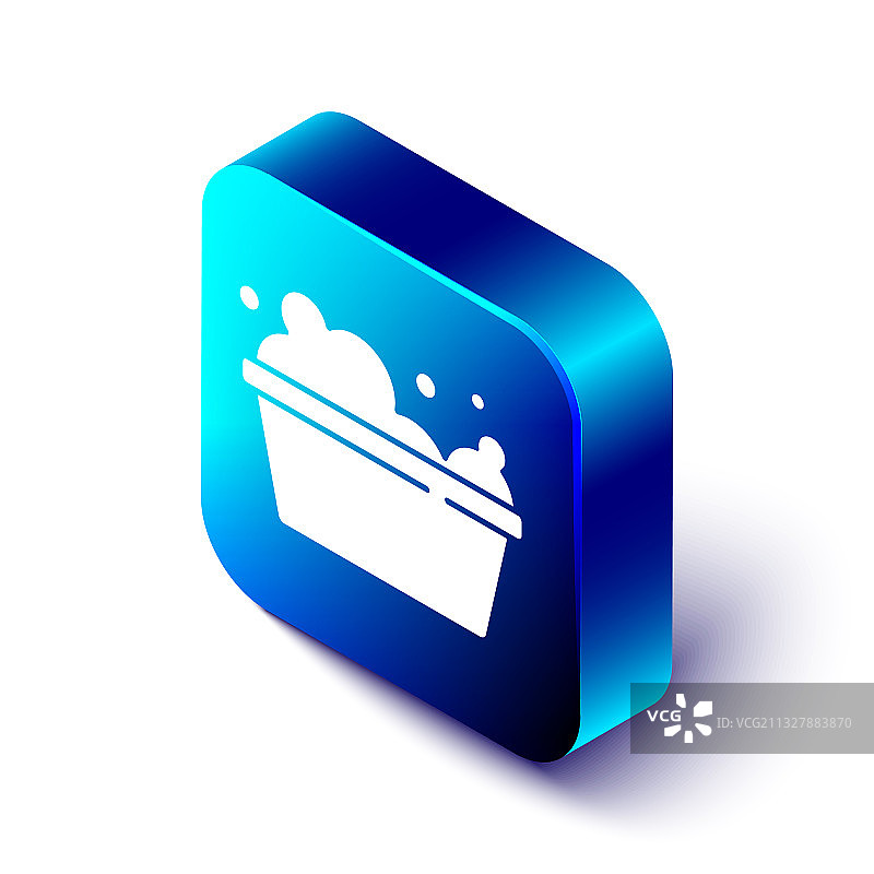 2.5D塑料盆和肥皂泡图标图片素材