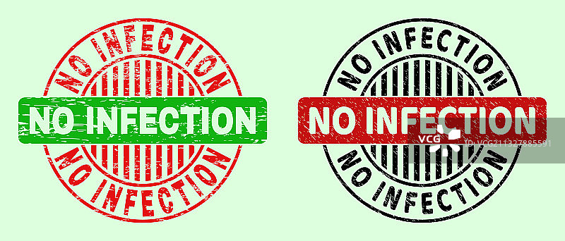 无感染圆形双色图章 - 不洁图片素材