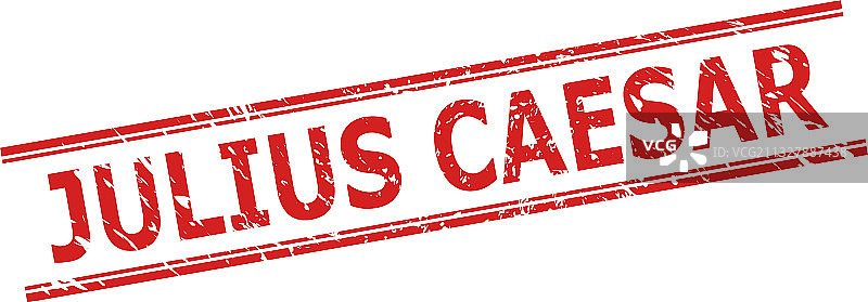 带有做旧纹理的尤利乌斯·凯撒印章图片素材