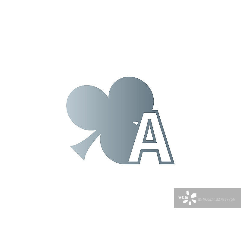 字母A与三叶草图标组合标志设计图片素材