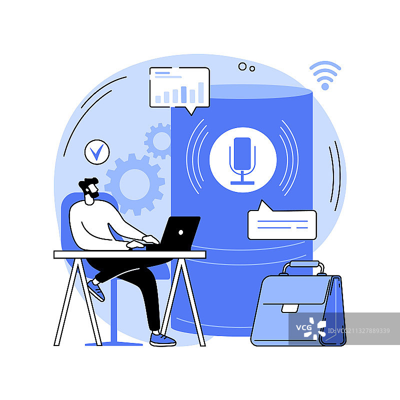 智能音箱办公室控制器抽象概念图片素材