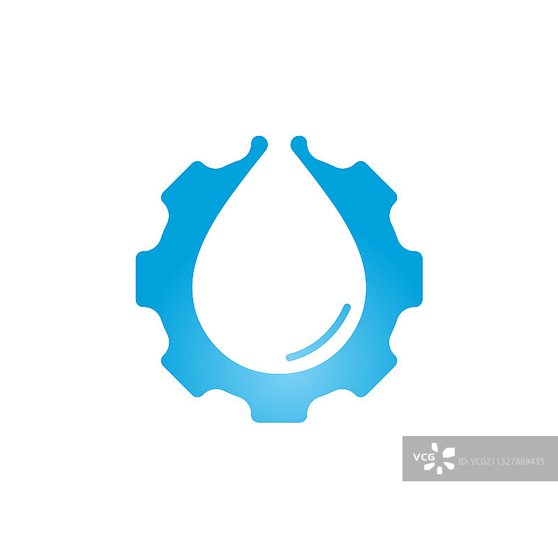 水滴带齿轮标志概念设计图片素材