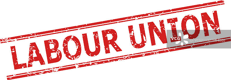 具有磨损效果的劳工联盟印章图片素材