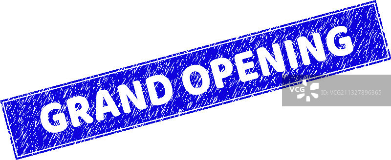 盛大开业复古划痕矩形印章图片素材