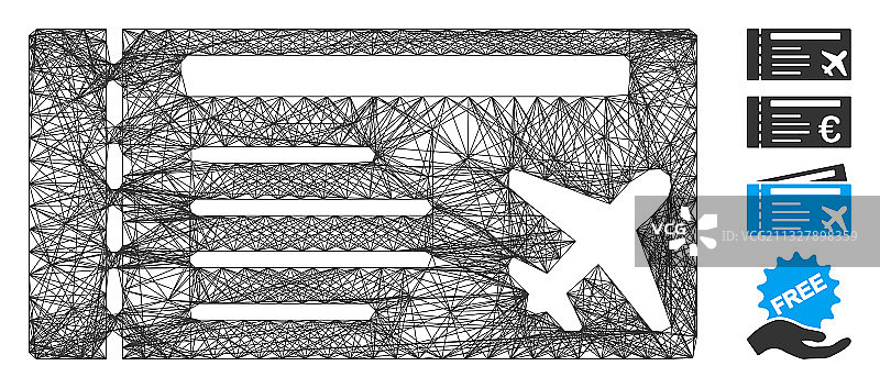 阴影机票网格图片素材