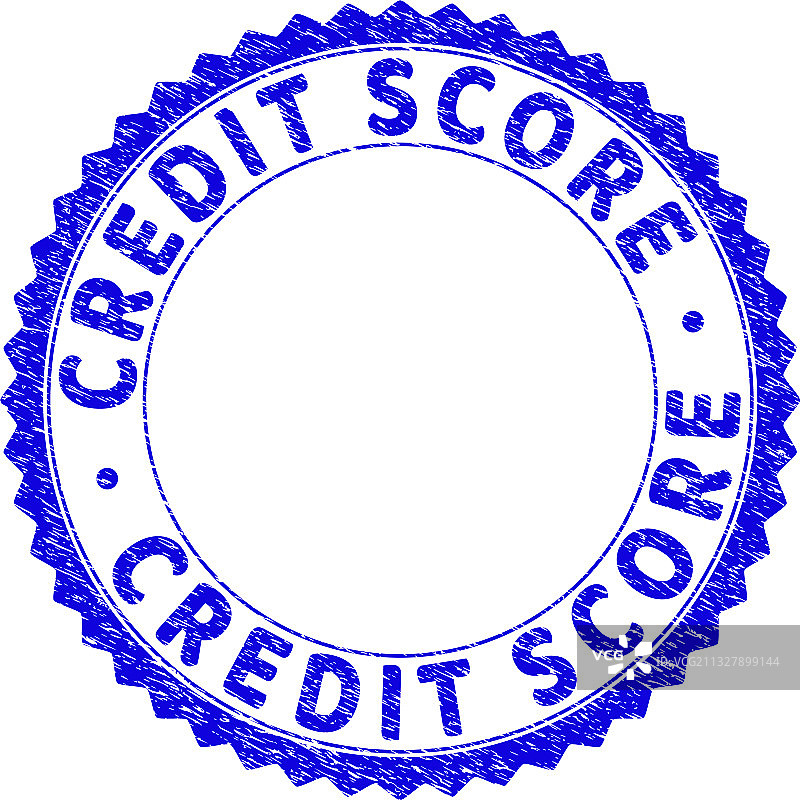 垃圾摇滚风信用评分圆形花边纹理印章图片素材