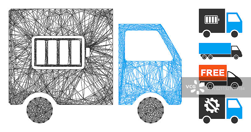网络电池运货车网格图片素材