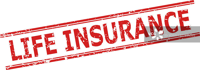 具有复古纹理的人寿保险印章图片素材