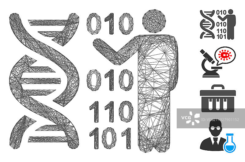 网络DNA研究网格图片素材